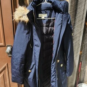 Michael Kors long faux fur hooded jaket